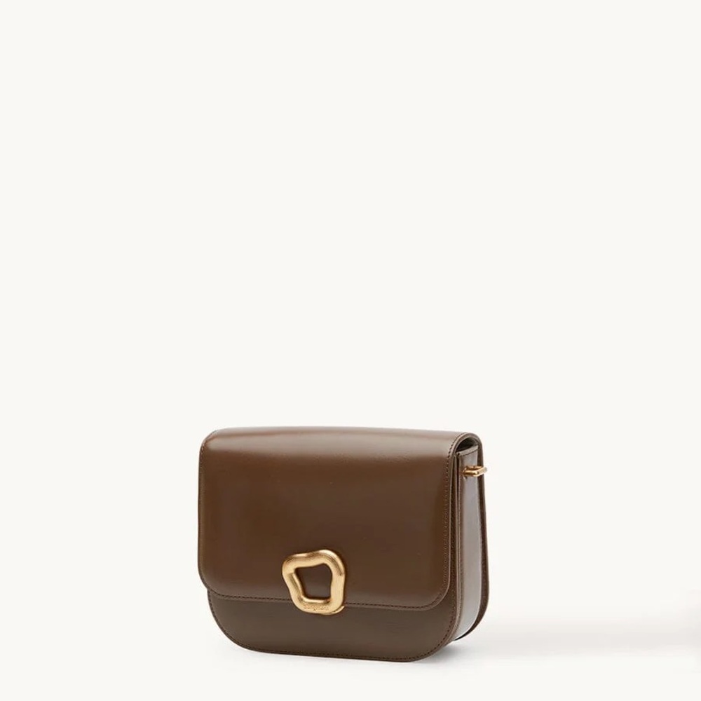 Songmont Medium Reset Tofu Bag in Caramel Brown Leather